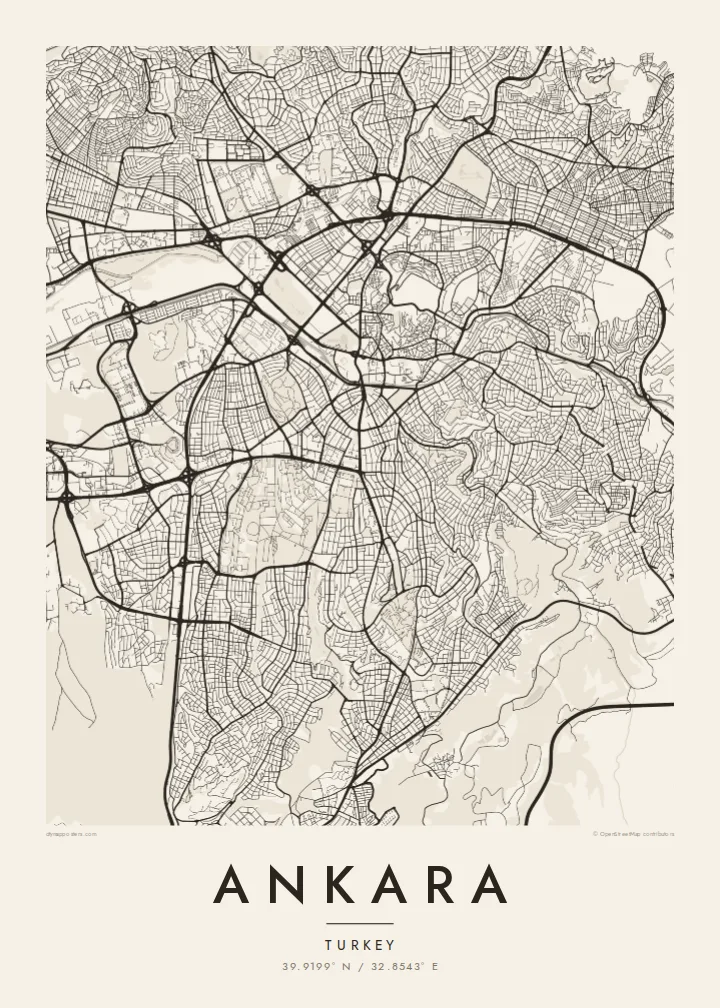 โปสเตอร์แผนที่อังการา — Paper