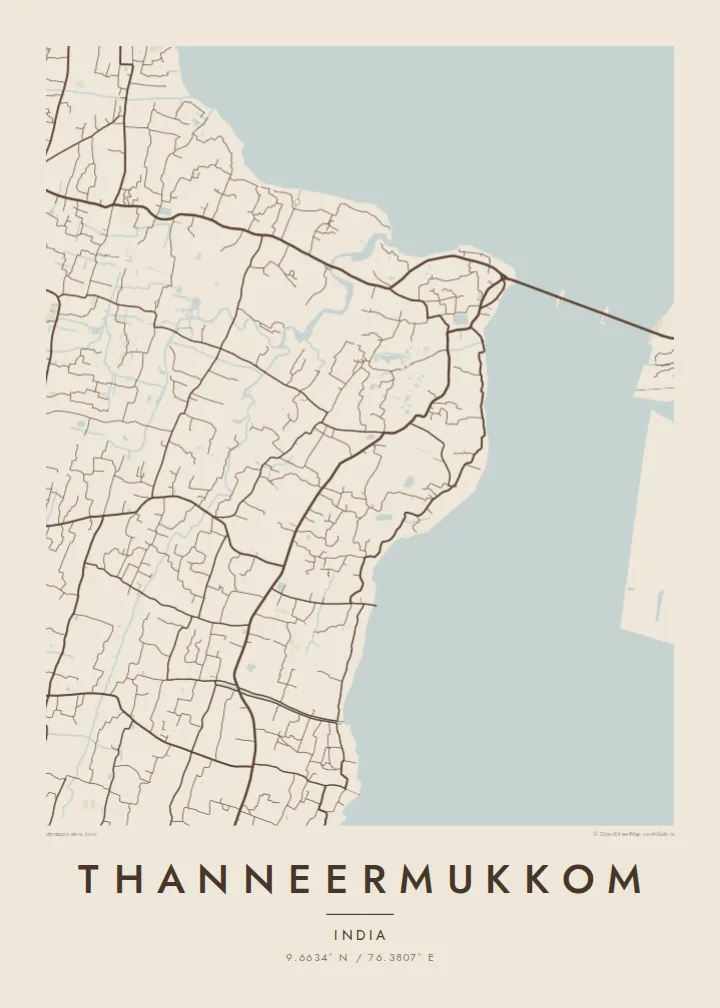 Thanneermukkom map poster — Sand
