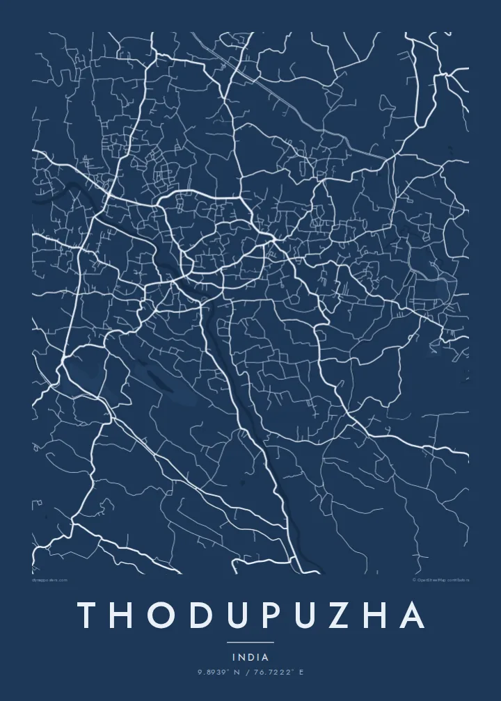 Thodupuzha map poster — Blueprint