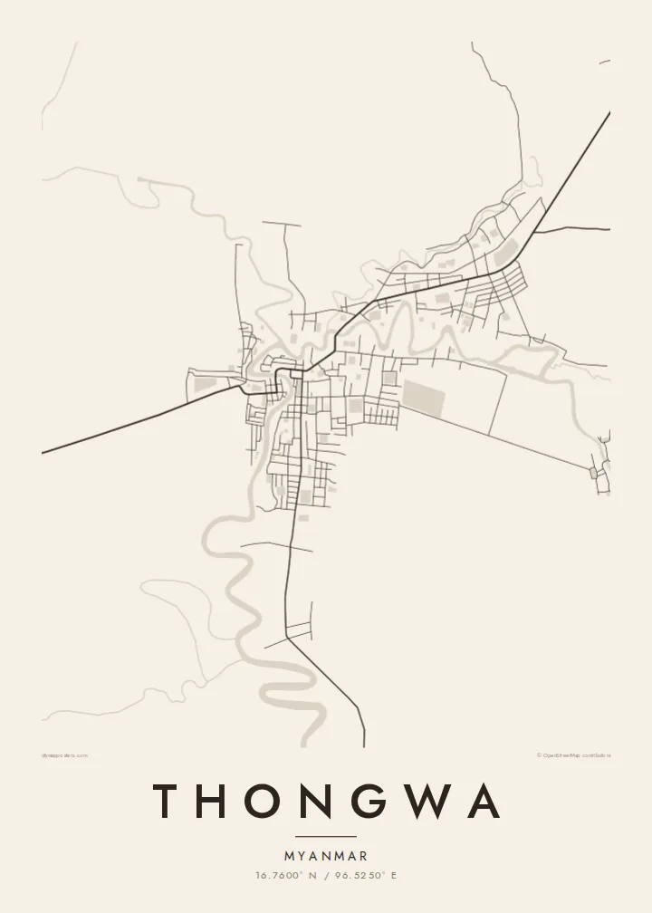 Thongwa map poster — Paper