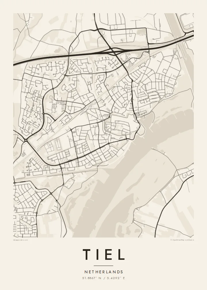 Tiel map poster — Paper