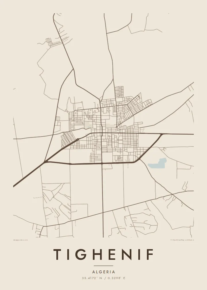 Tighenif map poster — Sand style