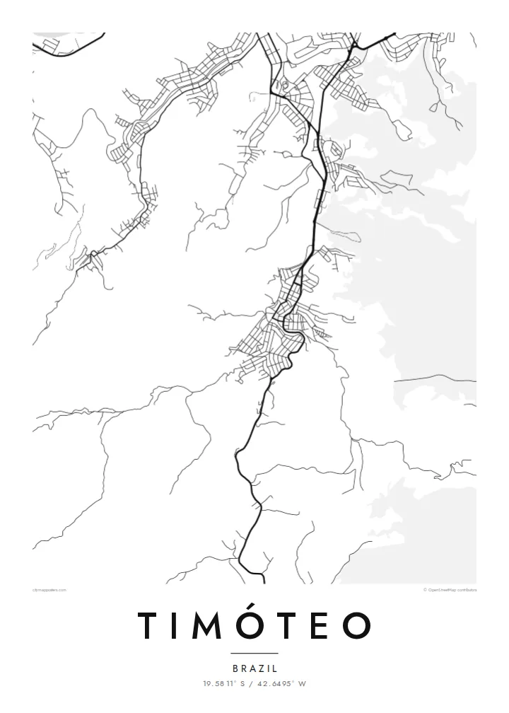Timóteo map poster — Classic