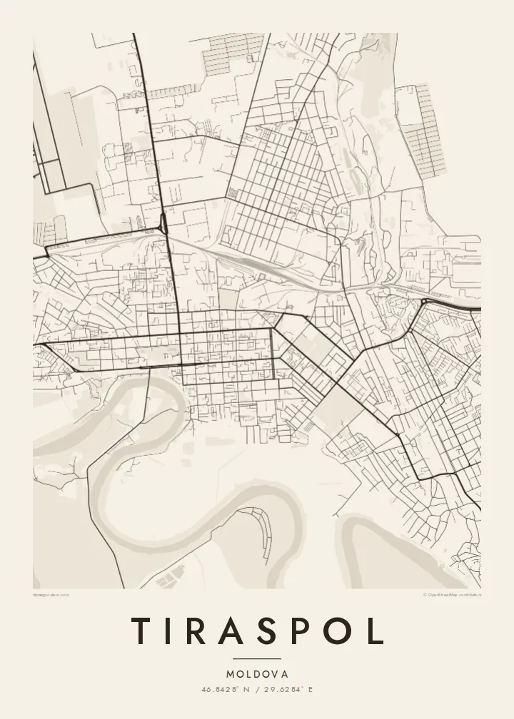 Tiraspol map poster — Paper