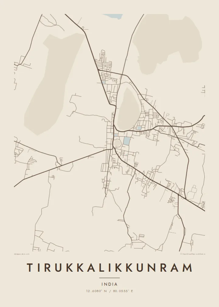 Tirukkalikkunram map poster — Sand style
