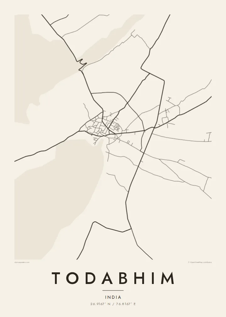 Todabhim map poster — Paper