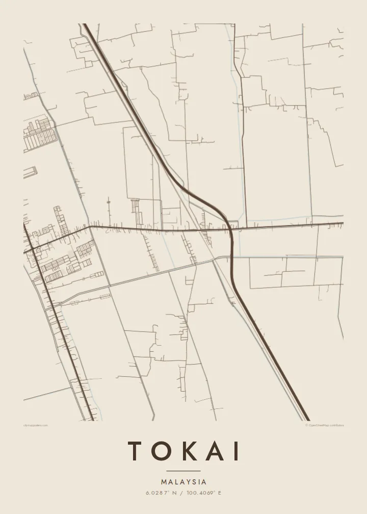 Tokai map poster — Sand style