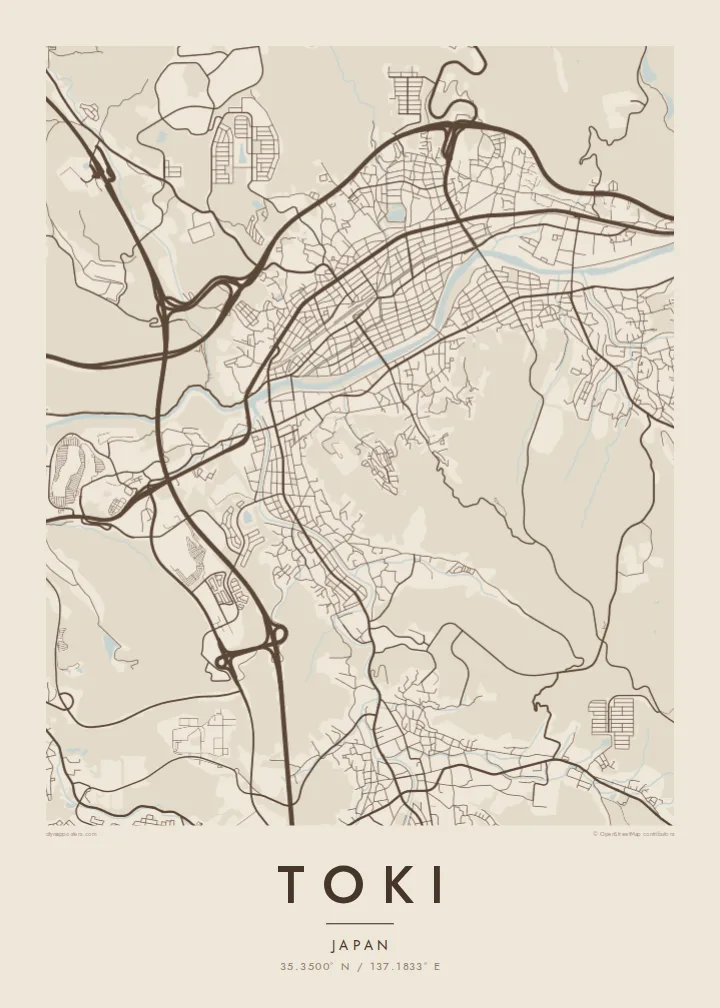 Toki map poster — Sand style