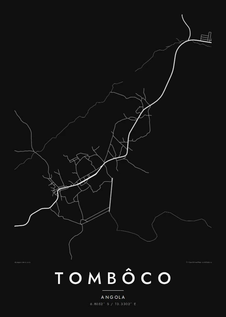 Tombôco map poster — Noir style