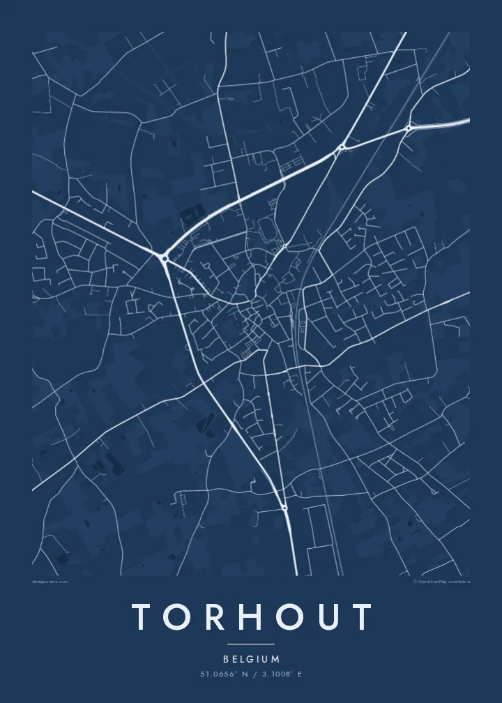 Torhout map poster — Blueprint