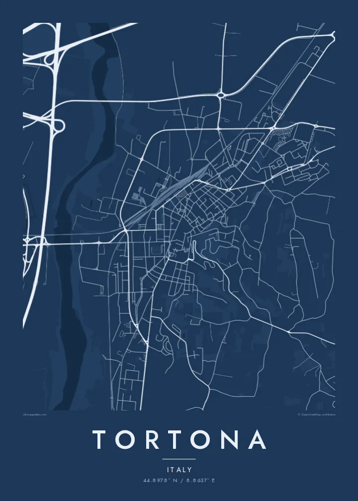 Tortona map poster — Blueprint