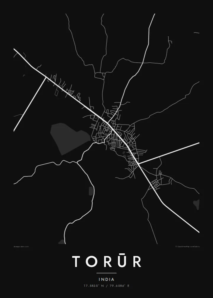 Torūr map poster — Noir style