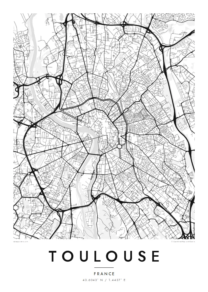 Постер-карта міста Toulouse