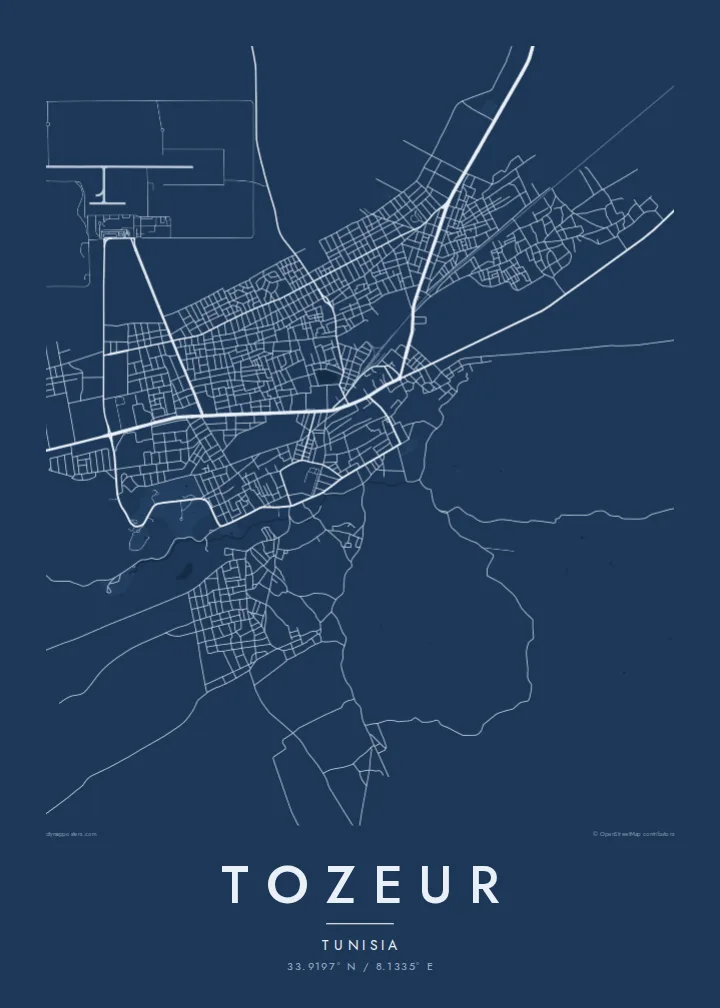 Tozeur map poster — Blueprint