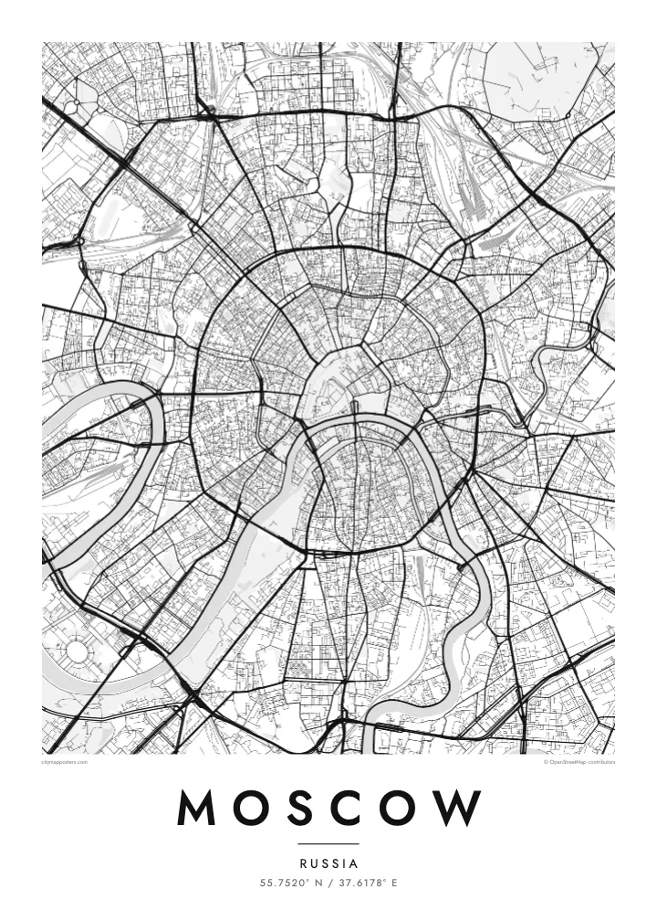 Moskova Harita Posteri — Classic