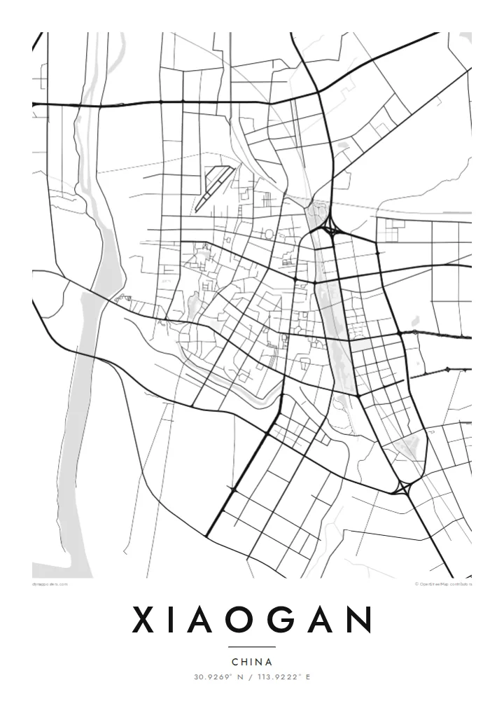 Xiaogan Harita Posteri — Classic