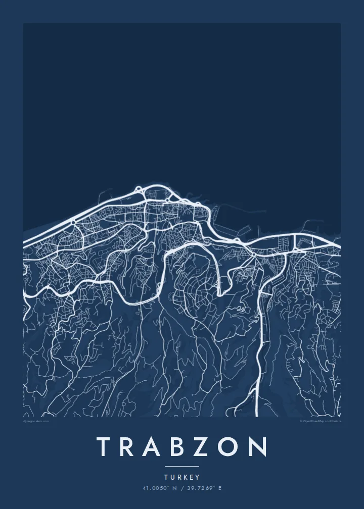 Trabzon map poster — Blueprint