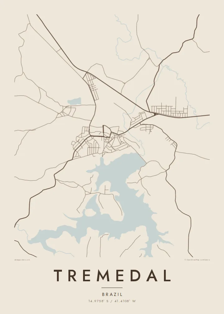 Tremedal map poster — Sand