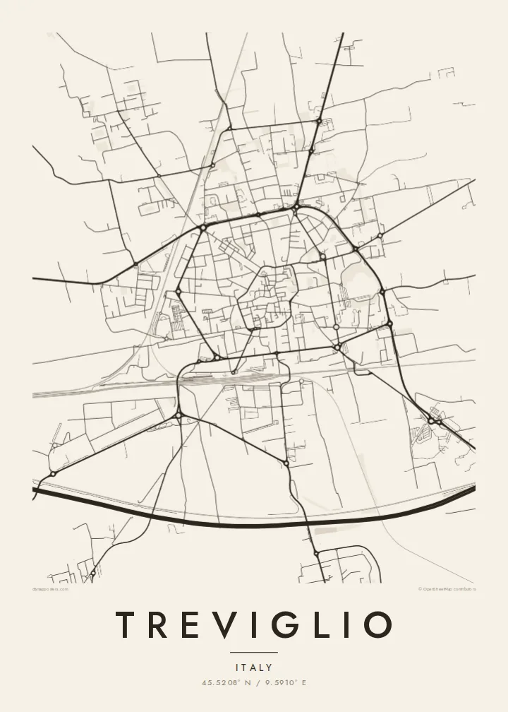 Treviglio map poster — Paper style