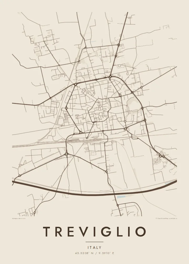 Treviglio map poster — Sand style