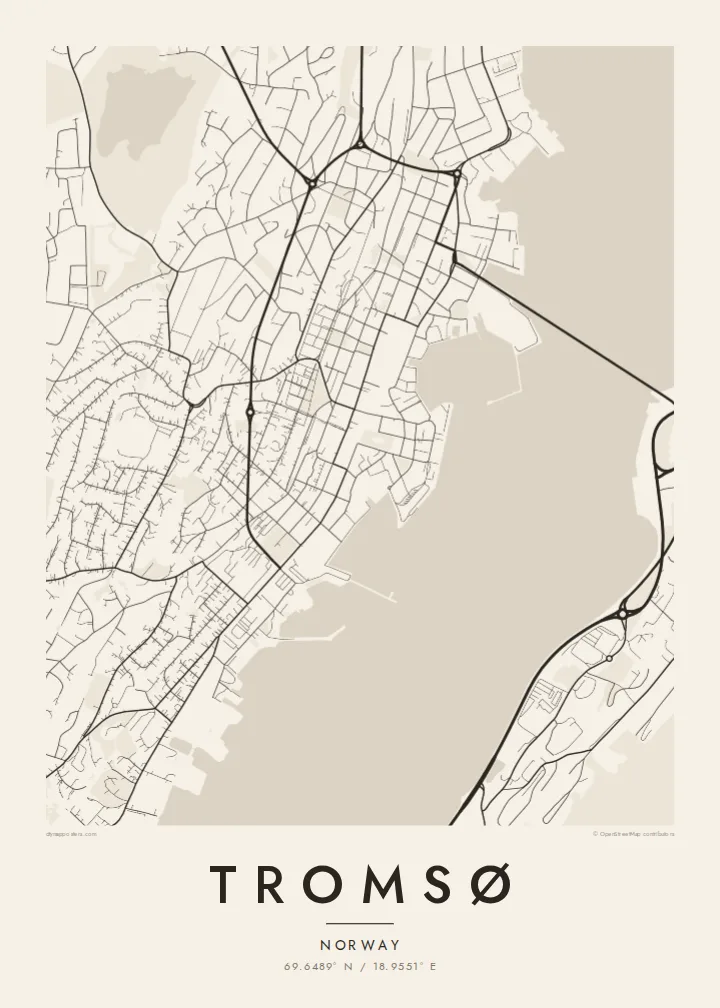 Tromsø map poster — Paper