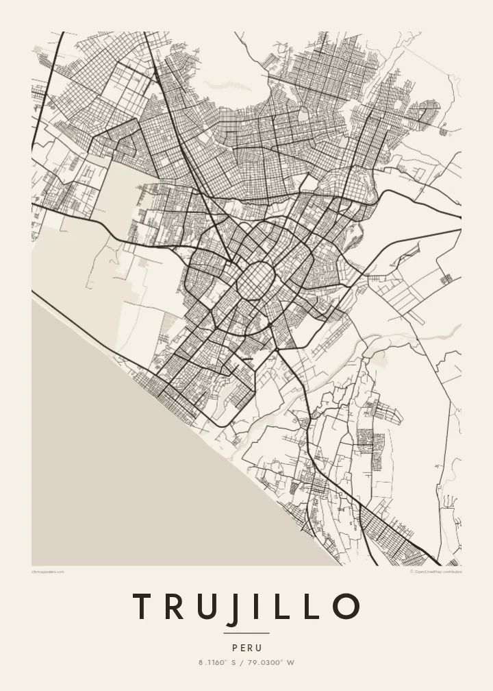 Trujillo map poster — Paper