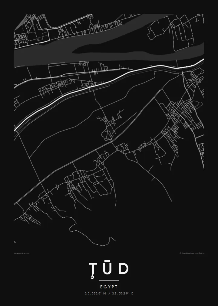 Ţūd map poster — Noir