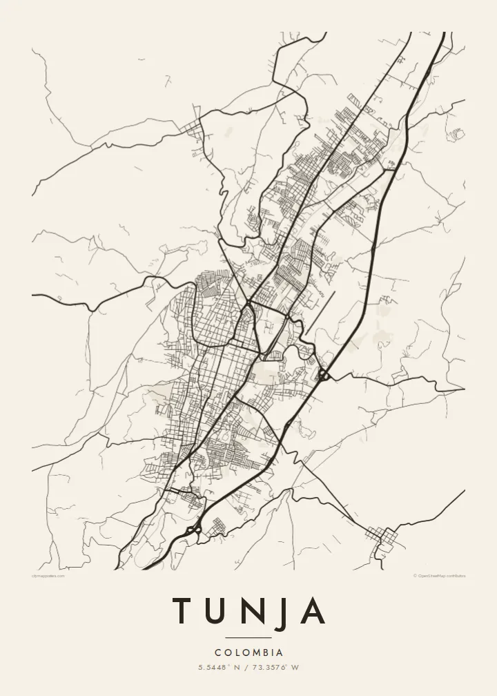 Tunja map poster — Paper