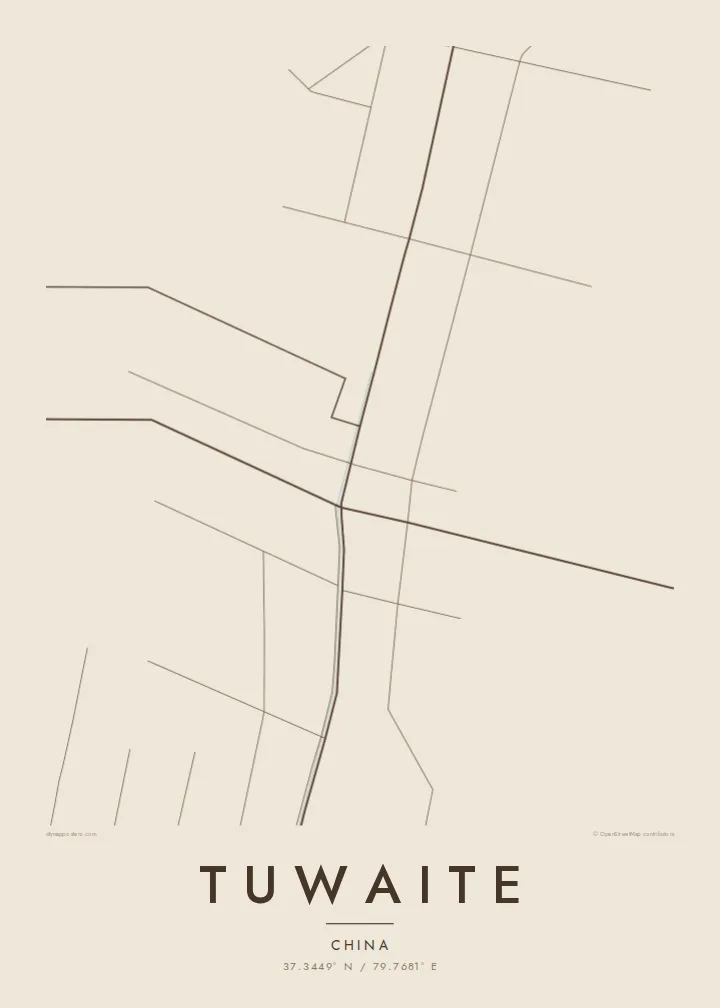 Tuwaite map poster — Sand