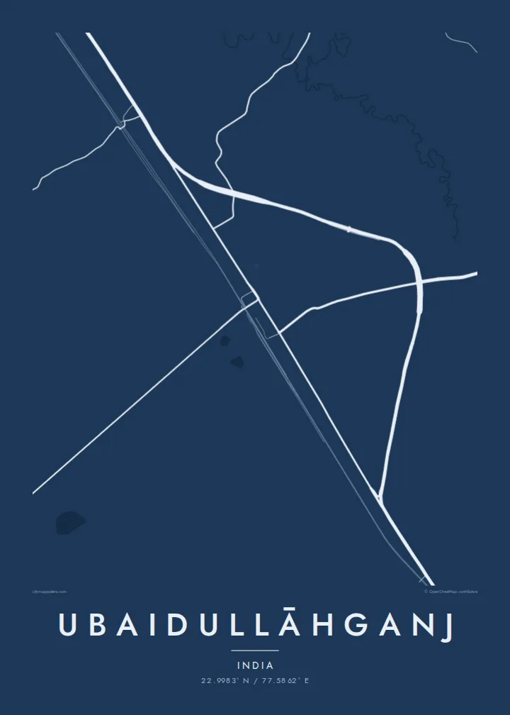 Ubaidullāhganj map poster — Blueprint