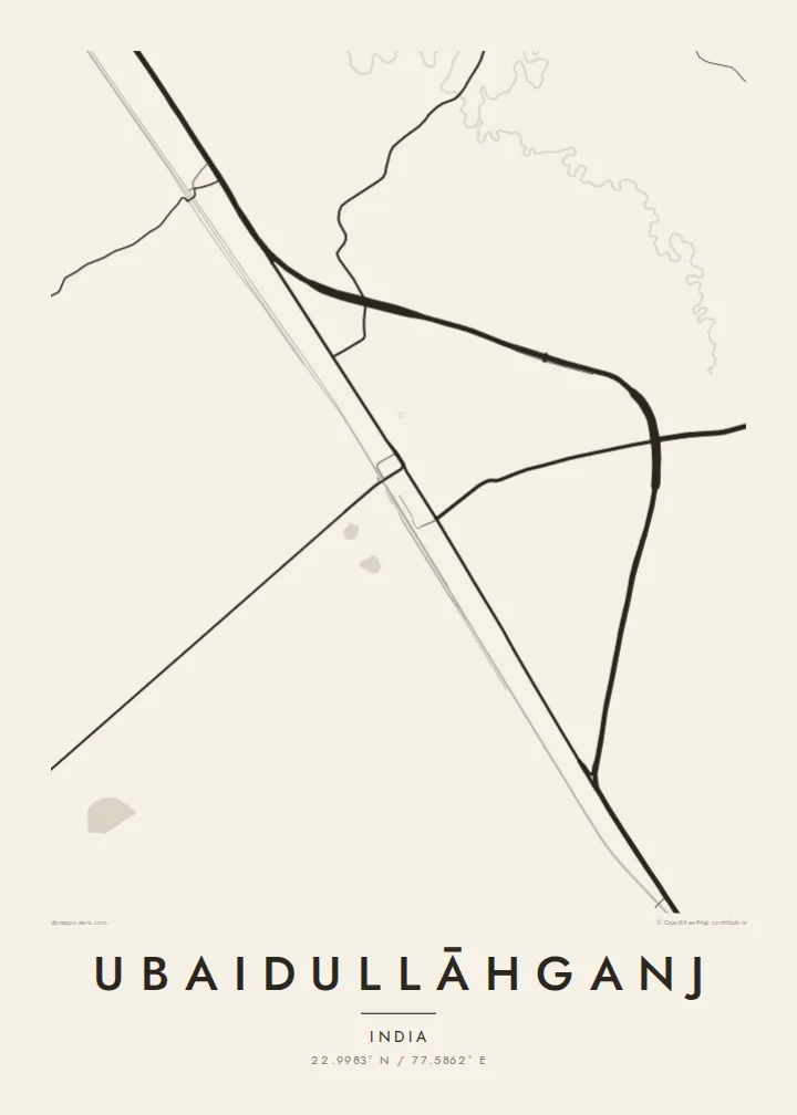 Ubaidullāhganj map poster — Paper
