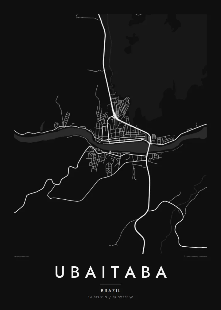 Ubaitaba map poster — Noir