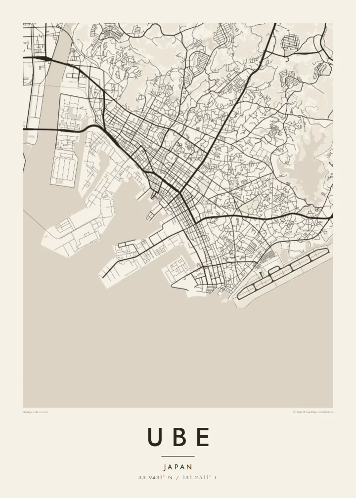 Ube map poster — Paper style
