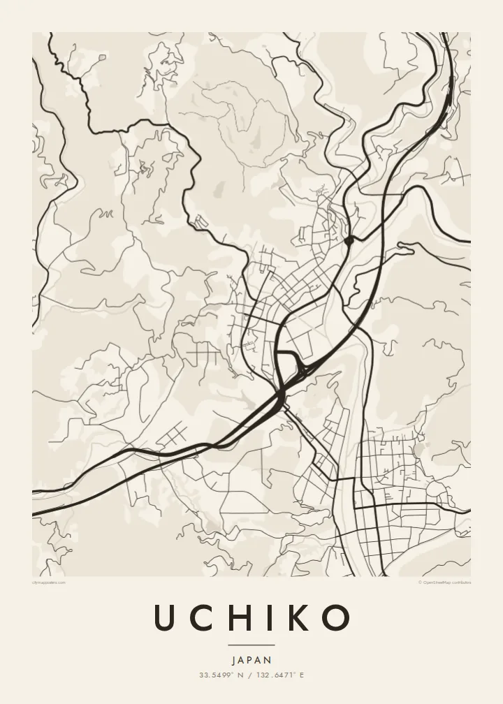 Uchiko map poster — Paper