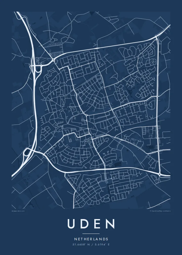 Uden map poster — Blueprint