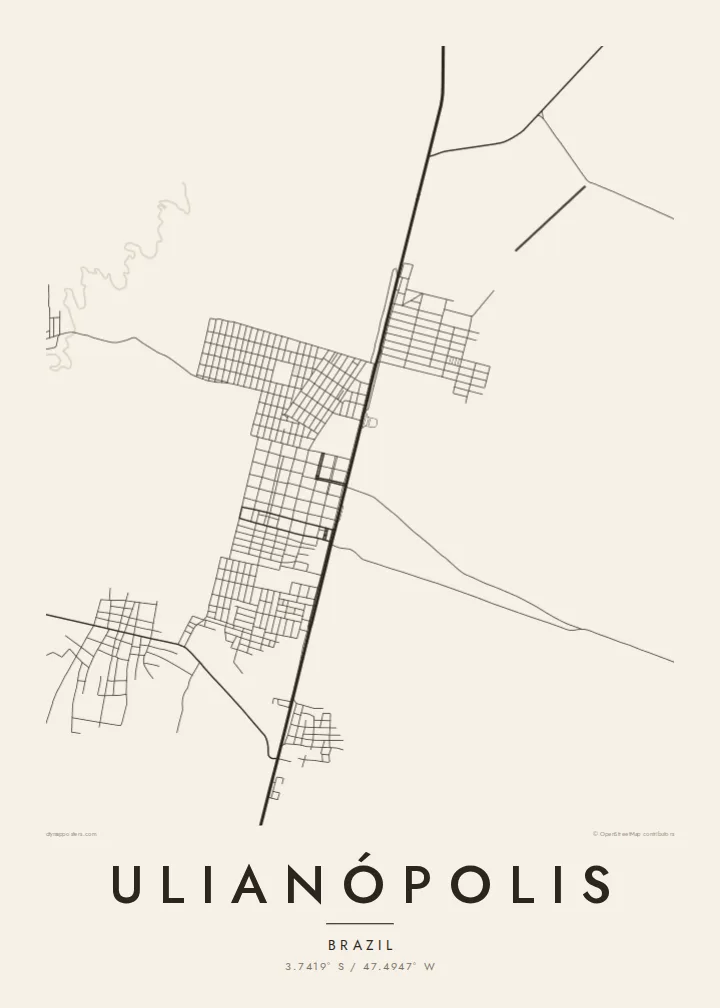 Ulianópolis map poster — Paper style