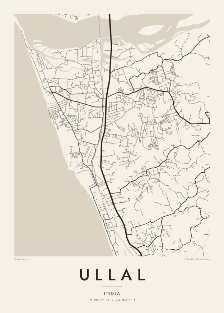 Ullal map poster — Paper style
