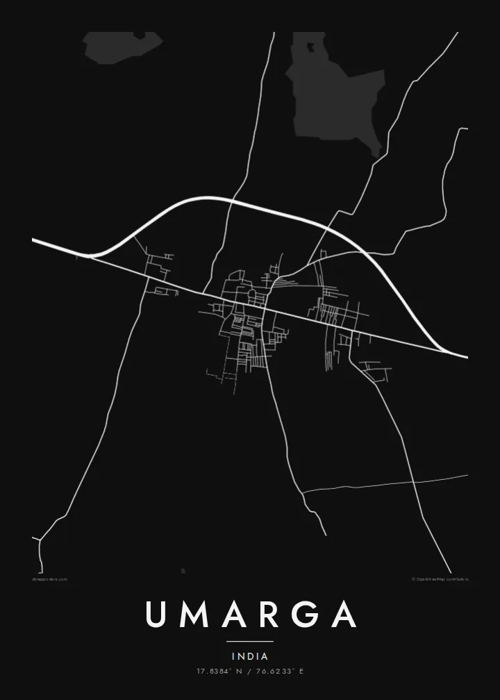 Umarga map poster — Noir