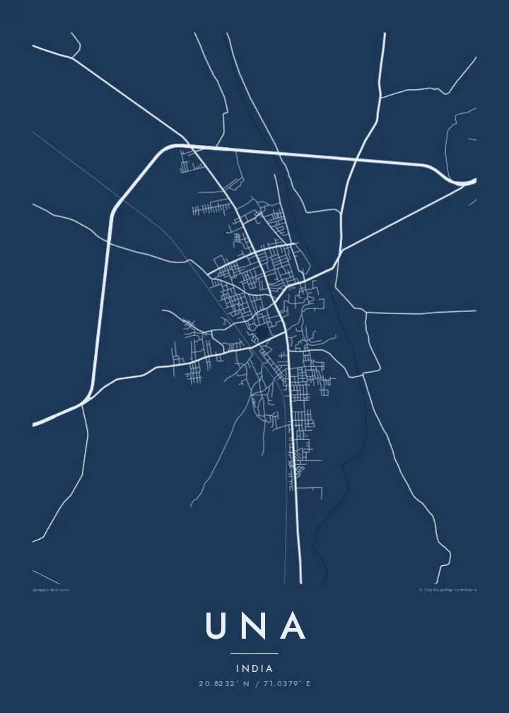 Una map poster — Blueprint style