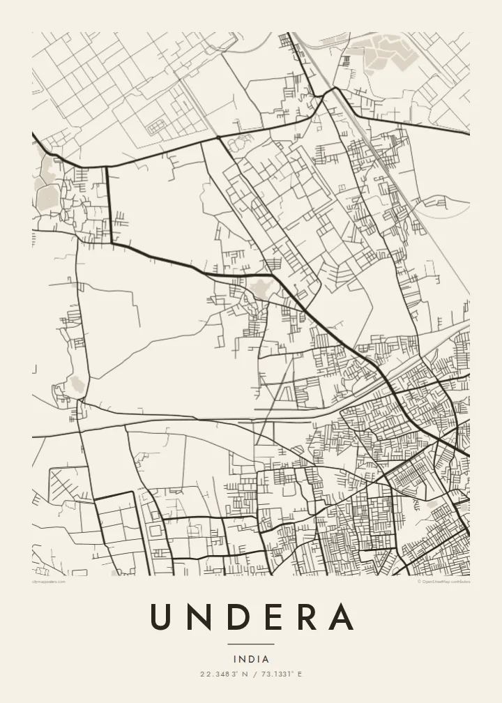 Undera map poster — Paper style