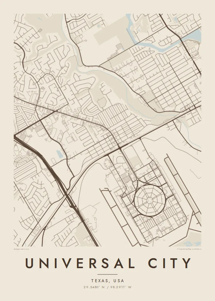Universal City map poster — Sand