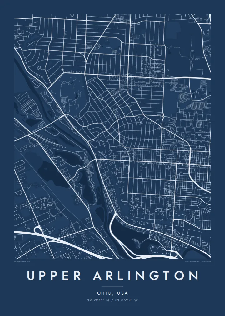 Upper Arlington map poster — Blueprint