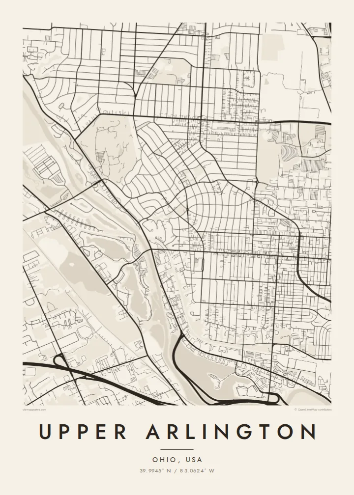Upper Arlington map poster — Paper
