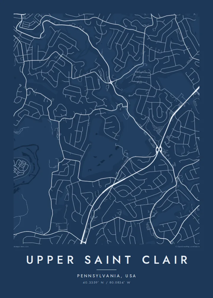 Upper Saint Clair map poster — Blueprint