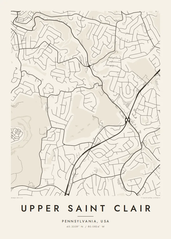 Upper Saint Clair map poster — Paper