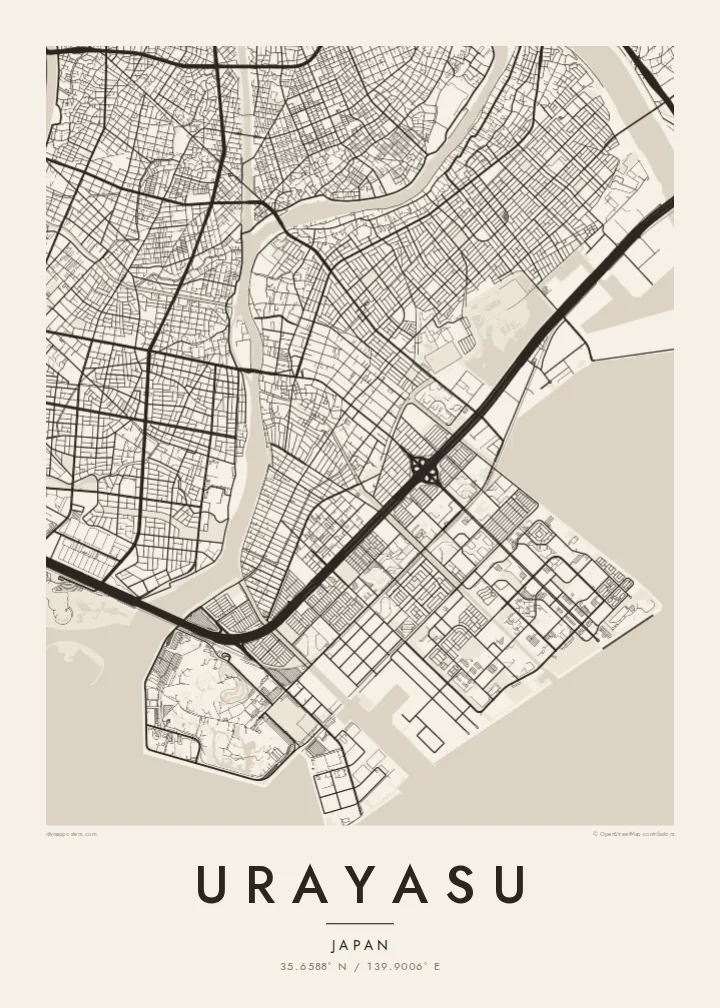 Urayasu map poster — Paper