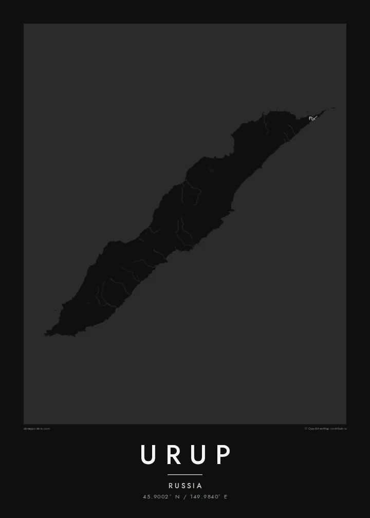Urup map poster — Noir style