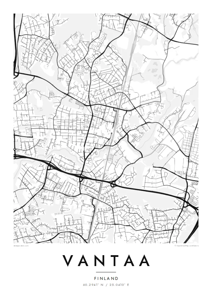 Vantaa map poster