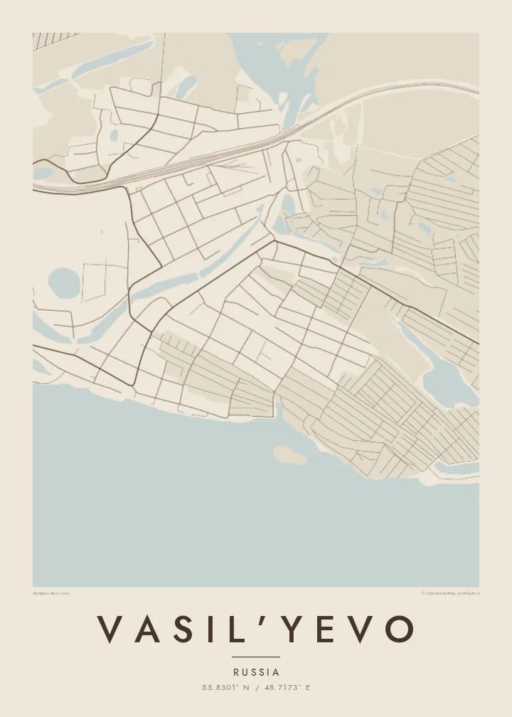 Vasil’yevo map poster — Sand