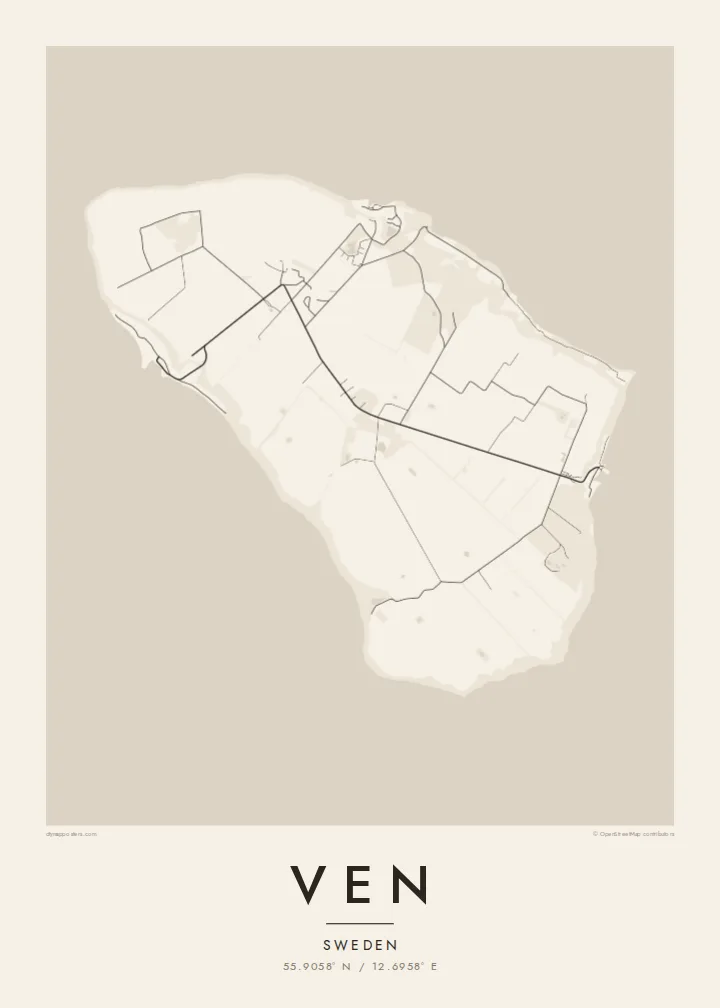 Ven map poster — Paper style